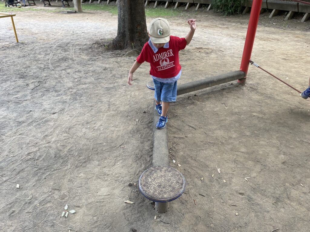 松ヶ崎中央公園の複合遊具の平均台