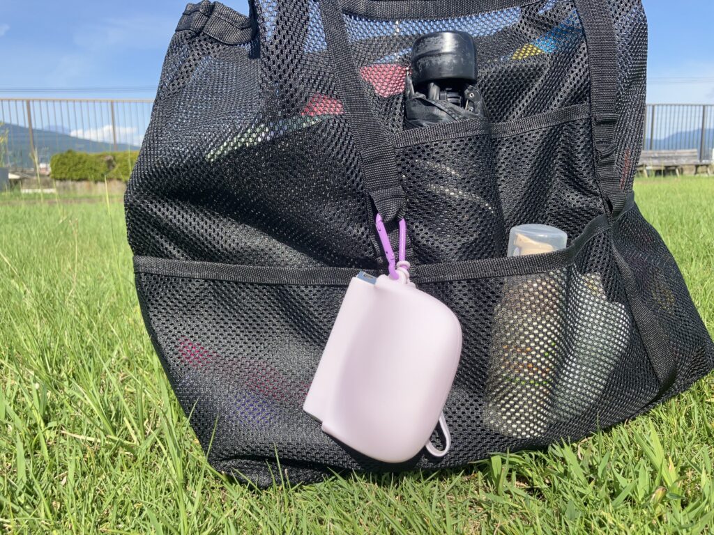 4歳ママ厳選！未就学児公園グッズ持ち運びメッシュバッグ3選のメッシュバッグ大容量外ポケット