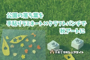 公園の落ち葉を手貼りラミネート×クラフトパンチで秋アートにのアイキャッチ