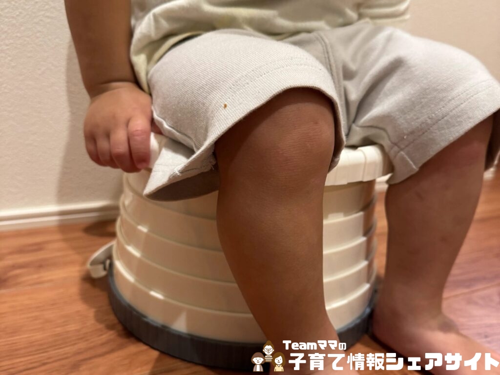 トイトレ中も安心！公園で役立つポータブルトイレの座る子ども