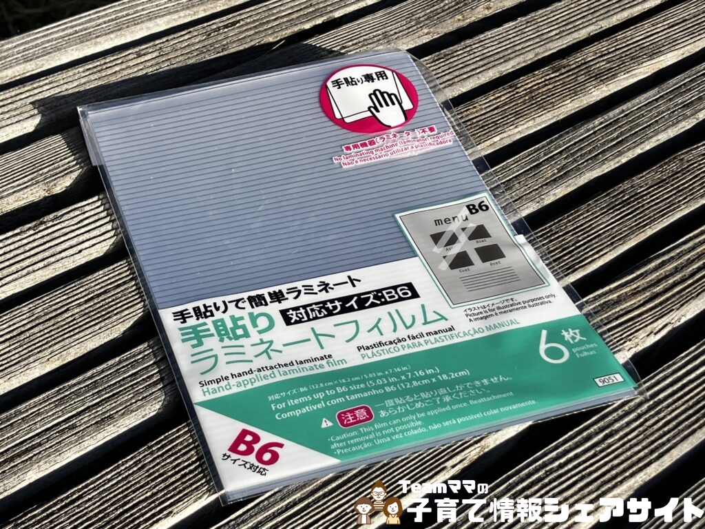 公園の落ち葉を手貼りラミネート×クラフトパンチで秋アートにの手貼りラミネート