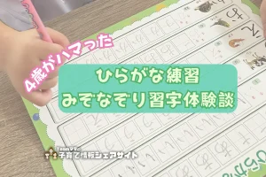 4歳がハマったひらがな練習|みぞなぞり習字体験談のアイキャッチ