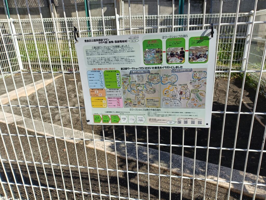 巣鴨四丁目第2児童遊園のワークショップ看板