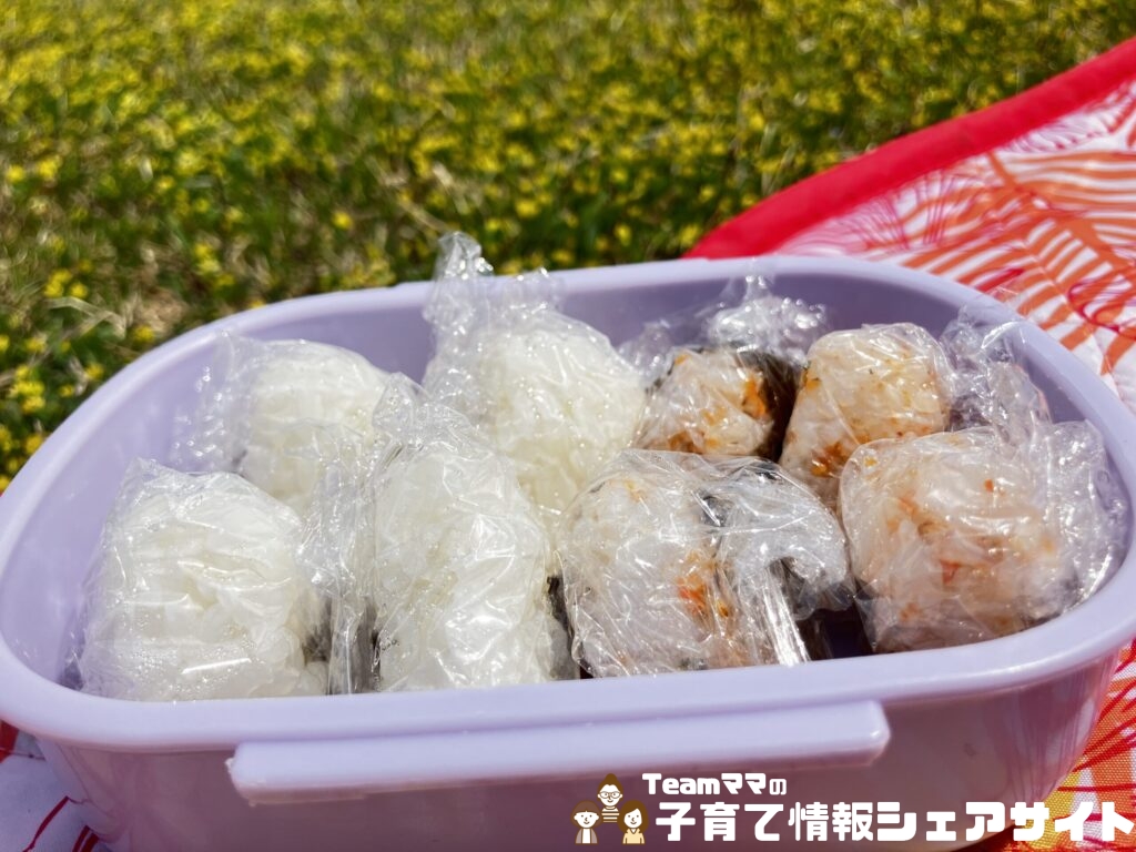 公園ピクニックを楽にする!未就学児ママが本気で推す便利グッズ2選のミニおにぎり8つお弁当箱