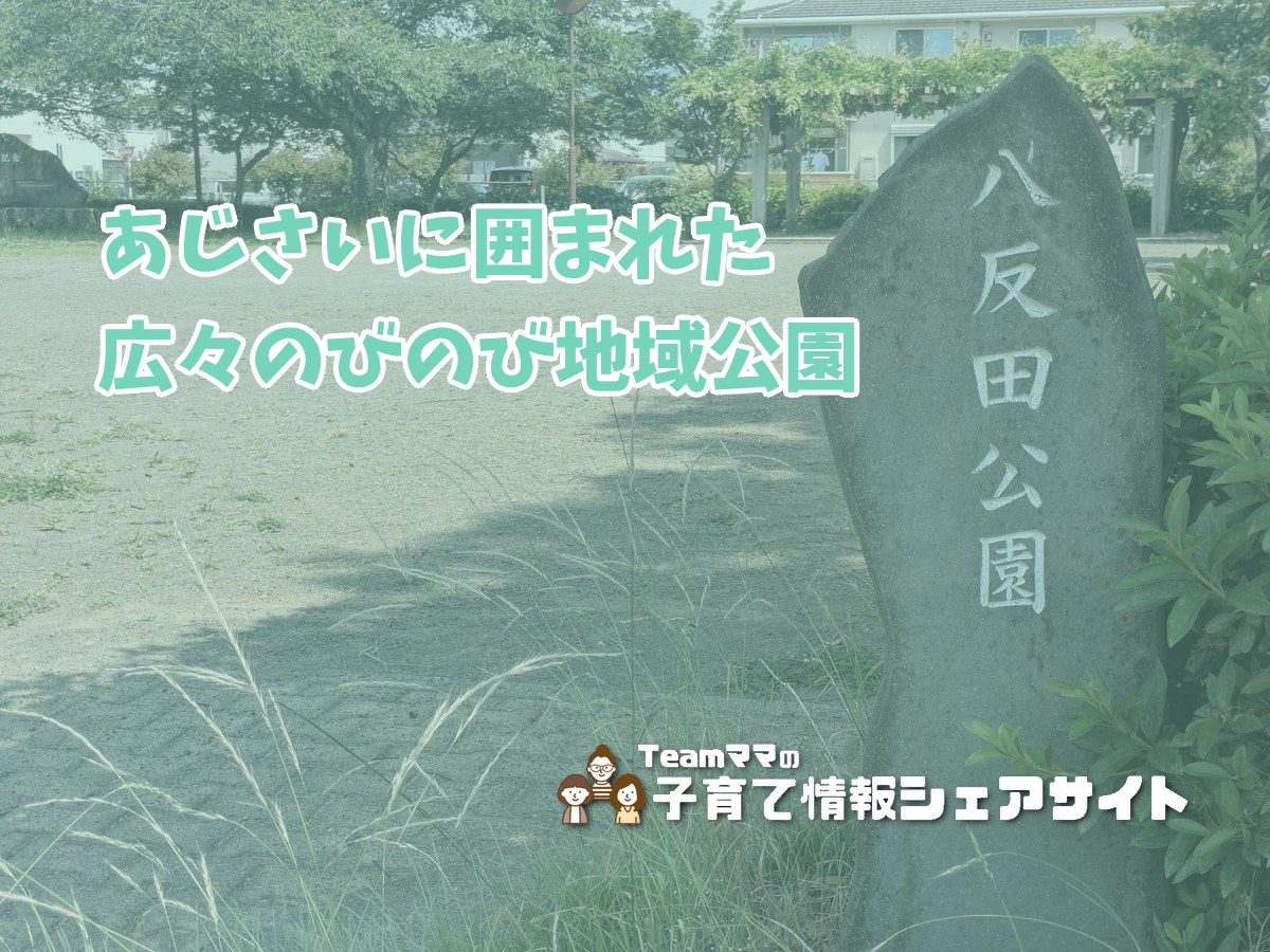 小田原市成田【八反田公園】広い広場とあじさいが楽しめる、のびのび走れる地域公園の看板